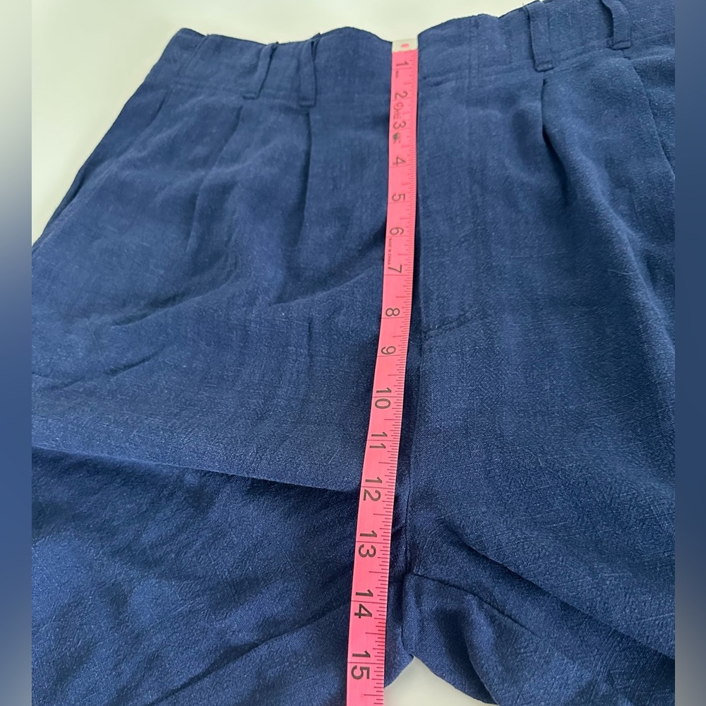 Z Supply NWT Navy High-Rise Wide Leg Pants Linen Blend Large Coastal Chic - Picture 12 of 13